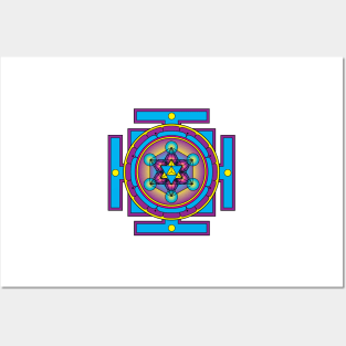 Metatron's Cube Merkaba Mandala Posters and Art